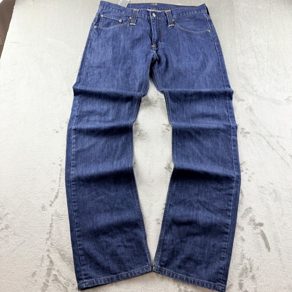 Levi's 504 Men's W34 L34 Regular Straight Fit Jeans Mens Blue Denim 00504-0214